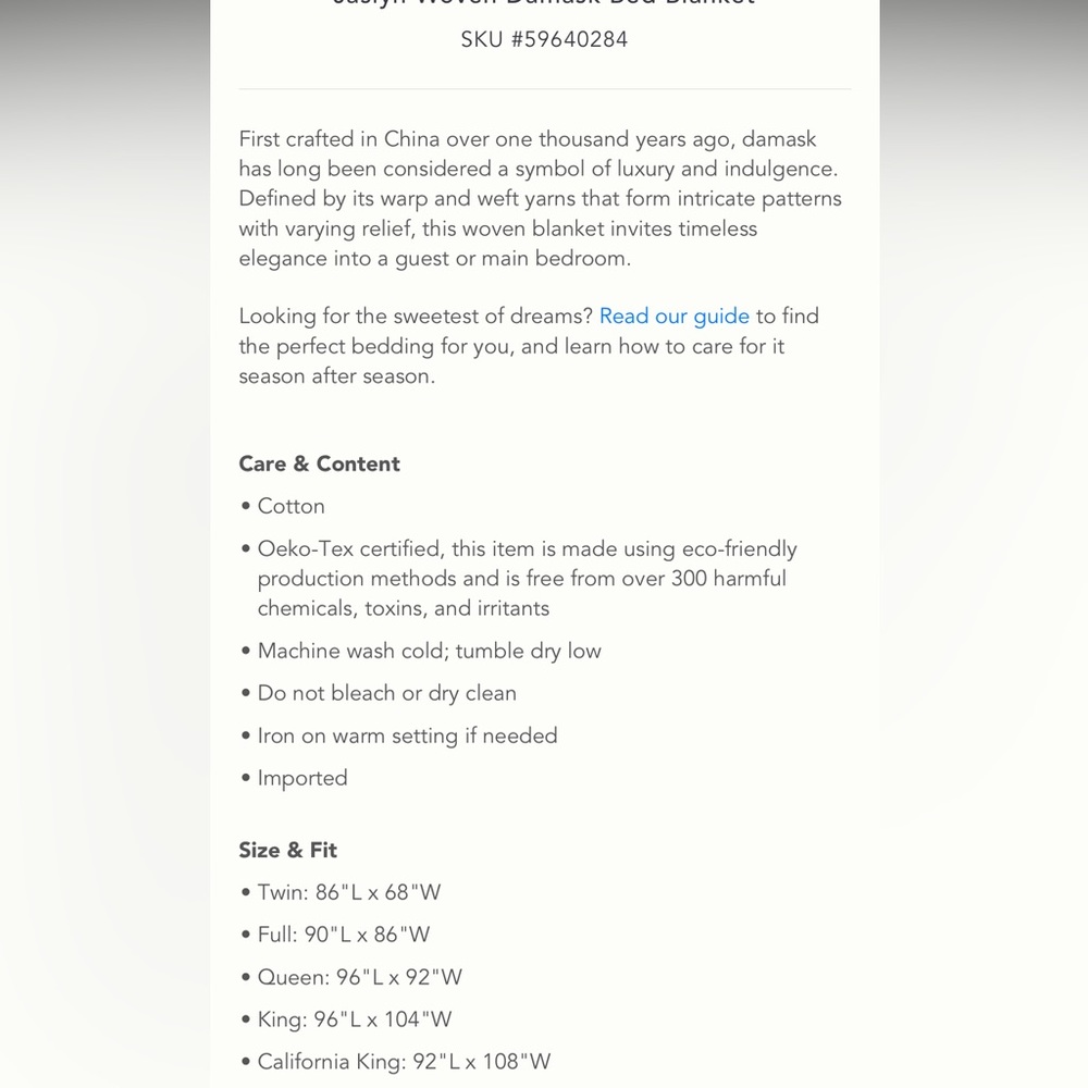 NWT Anthropologie Joslyn woven damask queen blanket - Picture 7 of 10